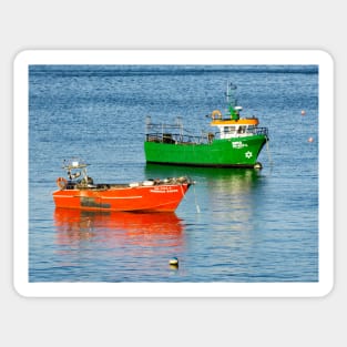 Two boats, Cascais, Portugal Sticker